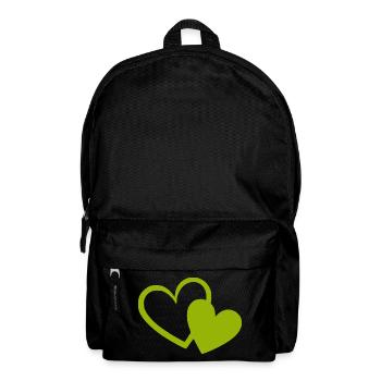 green heart green hearts heart pattern - Backpack - black - Front