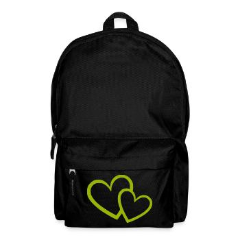 green heart green hearts heart pattern - Backpack - black - Front