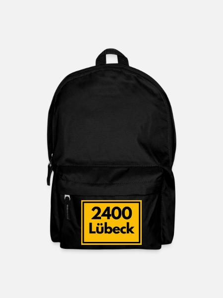 ALTE POSTLEITZAHL PLZ RETRO 2400 LÜBECK HANSEPERLE - Rucksack - Schwarz