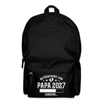 Werdender Papa 2027 Schwangerschaft Verkündung - Rucksack - Schwarz - Vorne