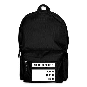 Menu Retraite (bandeau blanc) - Sac à dos - noir - Devant