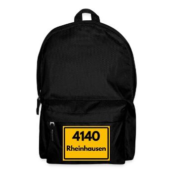 ALTE POSTLEITZAHL PLZ RETRO 4140 RHEINHAUSEN - Rucksack - Schwarz - Vorne