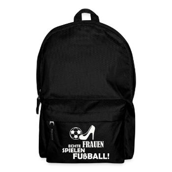 Frauen Spielen Fußball Logo - Rucksack - Schwarz - Vorne