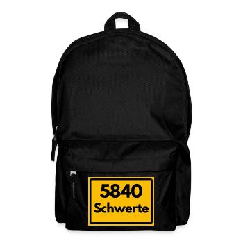ALTE POSTLEITZAHL PLZ RETRO 5840 SCHWERTE - Rucksack - Schwarz - Vorne