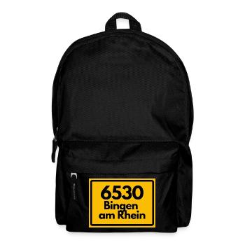 ALTE POSTLEITZAHL PLZ RETRO 6530 BINGEN AM RHEIN - Rucksack - Schwarz - Vorne