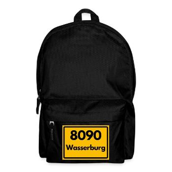 ALTE POSTLEITZAHL PLZ RETRO 8090 WASSERBURG HEIMAT - Rucksack - Schwarz - Vorne