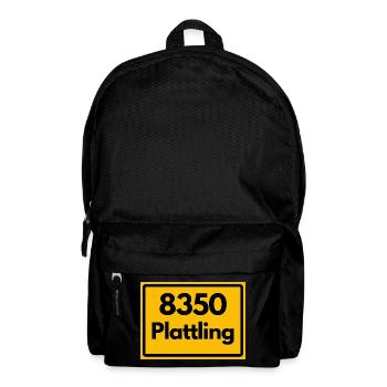 ALTE POSTLEITZAHL PLZ RETRO 8350 PLATTLING HEIMAT - Rucksack - Schwarz - Vorne