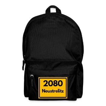 ALTE POSTLEITZAHL PLZ RETRO 2080 NEUSTRELITZ - Rucksack - Schwarz - Vorne
