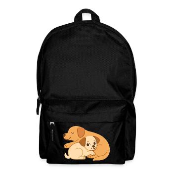 Les chiens mignons se câlinent : petit et grand chien - Sac à dos - noir - Devant
