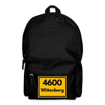 ALTE POSTLEITZAHL PLZ 460 0 WITTENBERG HEIMAT  - Rucksack - Schwarz - Vorne