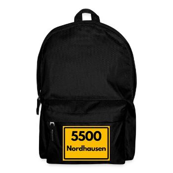 ALTE POSTLEITZAHL PLZ 5500 Nordhausen Heimatstolz  - Rucksack - Schwarz - Vorne