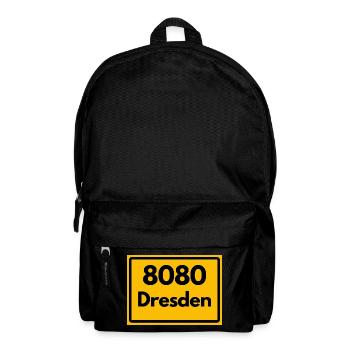 ALTE POSTLEITZAHL PLZ 8080 DRESDEN SACHSEN - Rucksack - Schwarz - Vorne