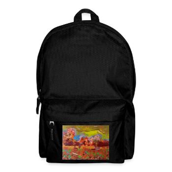 Farbenfrohes Landschaftsmosaik - Rucksack - Schwarz - Vorne