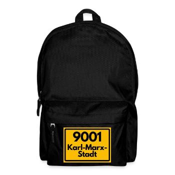 9001 KARL-MARX-STADT DDR ALTE POSTLEITZAHL PLZ - Rucksack - Schwarz - Vorne
