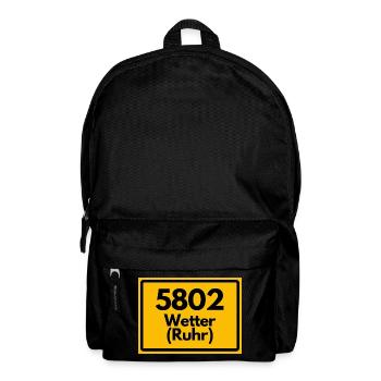 ALTE POSTLEITZAHL 5802 PLZ 58300 WETTER RUHR NRW - Rucksack - Schwarz - Vorne