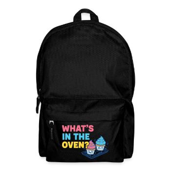 Gender Reveal Whats In The Oven Baby Shower - Backpack - black - Front