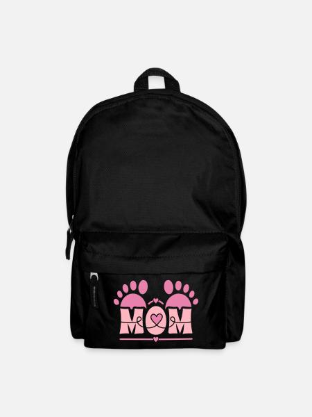 MOM-Herz-Fußabdruck - Rucksack - Schwarz