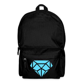 Geometrischer Diamant in Eisblau - Rucksack - Schwarz - Vorne