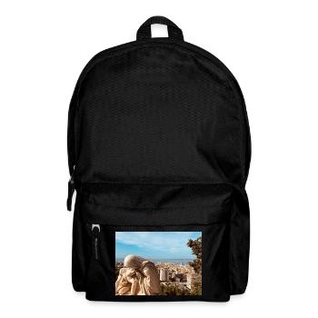 Klassische Skulptur über der Stadt - Rucksack - Schwarz - Vorne