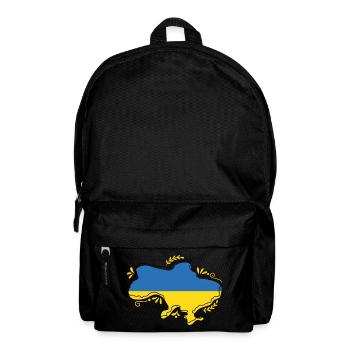 Ukraine-Flaggenkarte Silouette mit Blumenumriss - Rucksack - Schwarz - Vorne