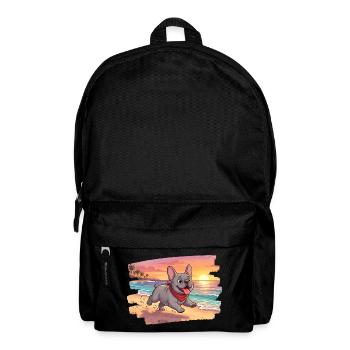 Adorable french bulldog on the beach - Backpack - black - Front