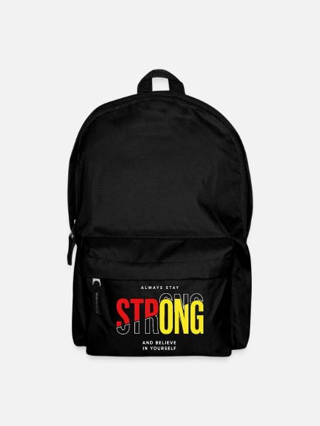 Stay Strong Typo with Confidence - Backpack - black