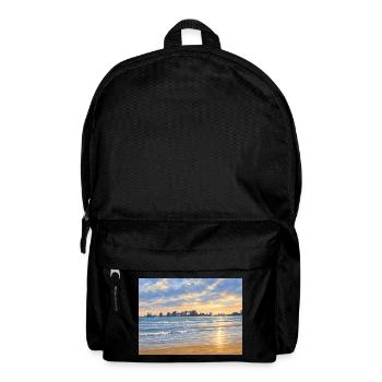 Sonnenuntergang an der Stadtbucht - Rucksack - Schwarz - Vorne