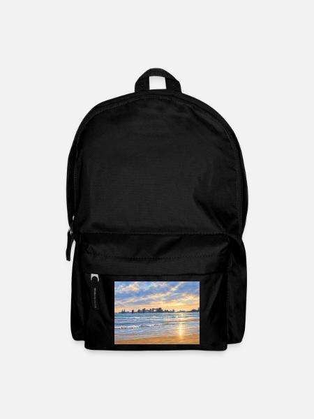 Sonnenuntergang an der Stadtbucht - Rucksack - Schwarz
