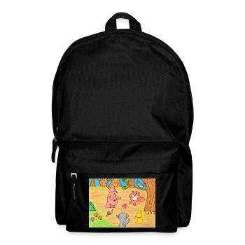 Verspieltes Waldfreunde-Ballspiel - Rucksack - Schwarz - Vorne
