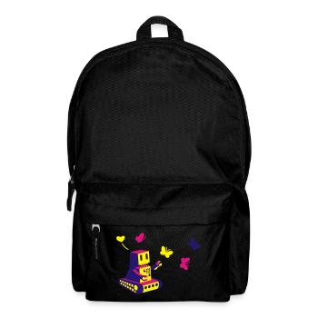 robot loves butterflies - Rucksack - Schwarz - Vorne