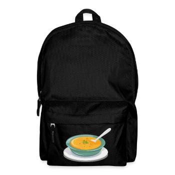 Gemüsesuppe in einem Teller mit einem Löffel - Rucksack - Schwarz - Vorne