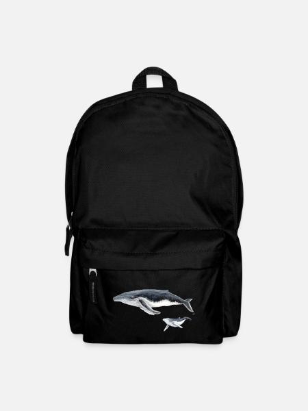 Humpback whale with baby megaptera whale - Backpack - black