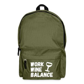 WORK WINE BALANCE wine lover - Backpack - olive green - Front