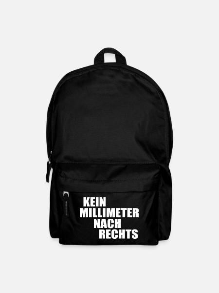 kein millimeter nach rechts - Rucksack - Schwarz