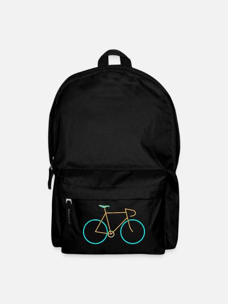 Rennrad gelb blau - Rucksack - Schwarz