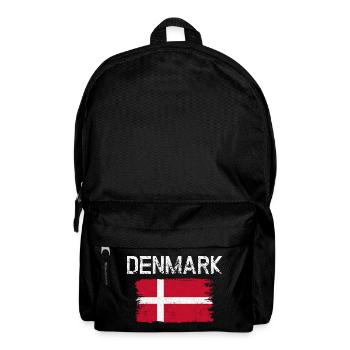 Denmark Flag Brush Art - Backpack - black - Front