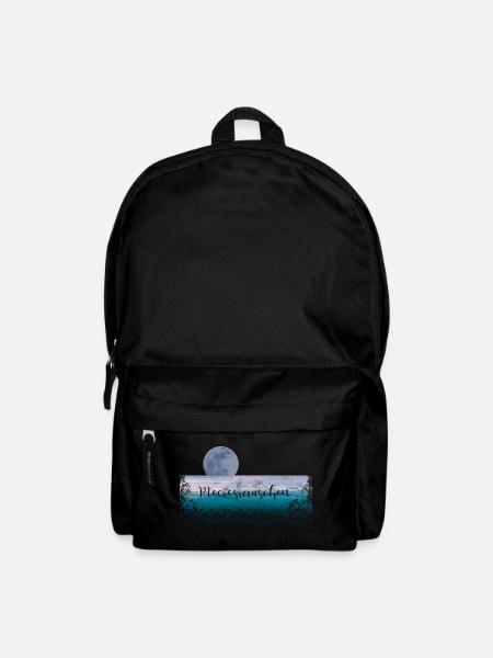 Meeresrauschen, Meer, Wellen, Mond - Rucksack - Schwarz