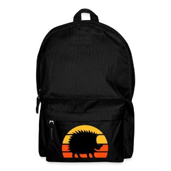 Hérisson heureux devant un demi-soleil - Sac à dos - noir - Devant