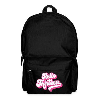 13th Birthday Gift, Hello Thirteen, 13 Years Old - Backpack - black - Front