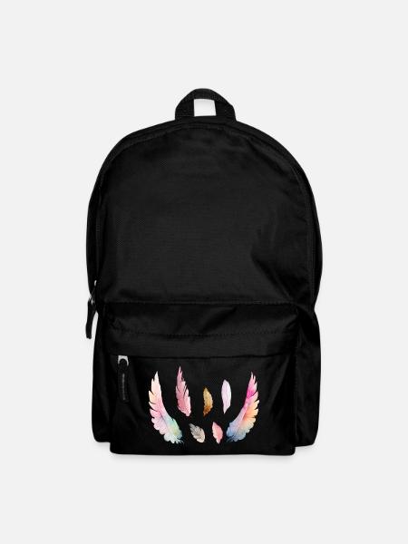 Coloured watercolour plumage - Backpack - black