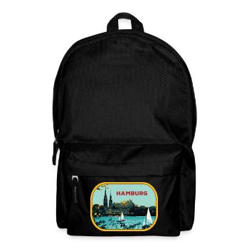 River Hamburg: Sailboat Illustration - Backpack - black - Front