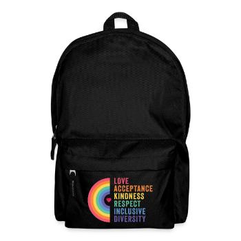 LGBT Pride Month - Liebe. Akzeptanz. Freundlichkeit. - Rucksack - Schwarz - Vorne