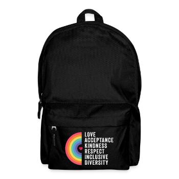 LGBT Pride Month - Liebe. Akzeptanz. Freundlichkeit. - Rucksack - Schwarz - Vorne
