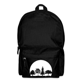 Wald Mond Mischwald Natur Eiche Buche Birke Fichte - Rucksack - Schwarz - Vorne