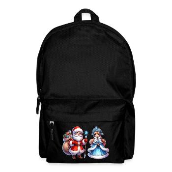 Ded Moroz Snegurotschka russischer Weihnachtsmann - Rucksack - Schwarz - Vorne