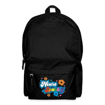 Neuro Sparkly Flower Rainbow Typography - Backpack - black - Front