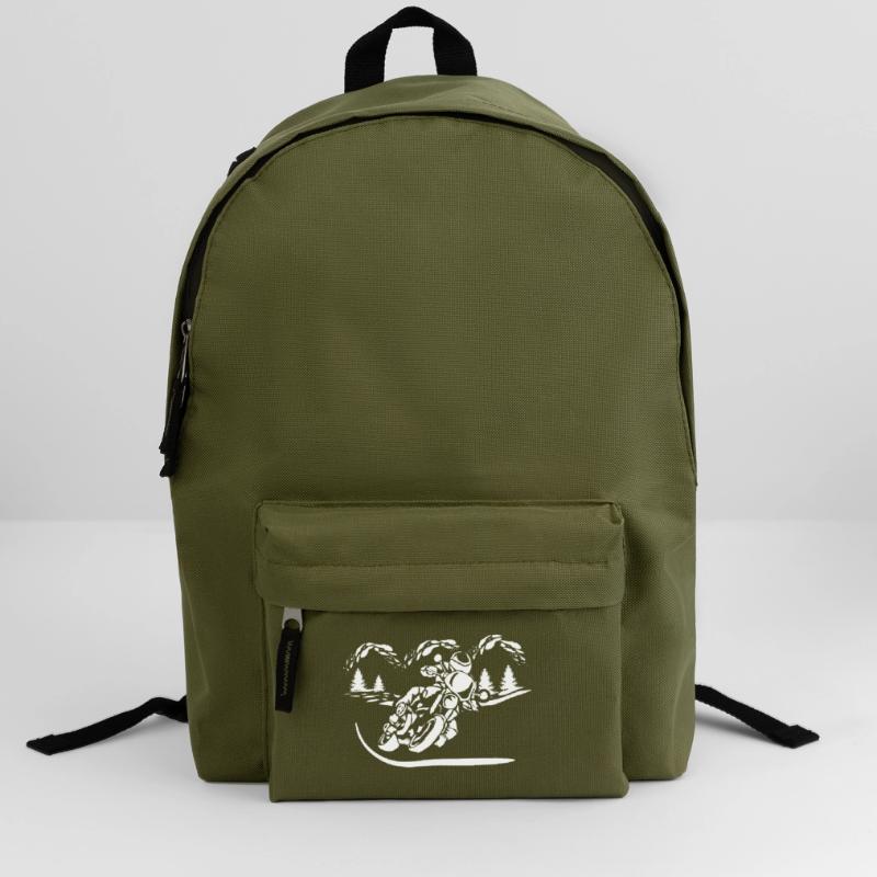 Motorrad Waldsilhouette Rucksack