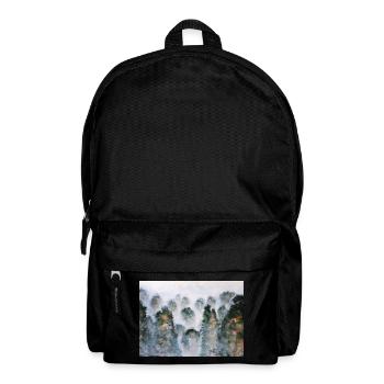 Mystical Forest Thailnad Mountains Watercolors - Backpack - black - Front