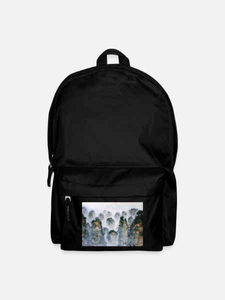 Mystischer Wald Thailnad Gebirge Aquarelle - Rucksack - Schwarz