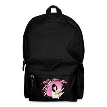 Japanese women's design with umbrella - Backpack - black - Front